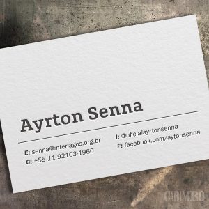 Cartão Modelo Ayrton Senna